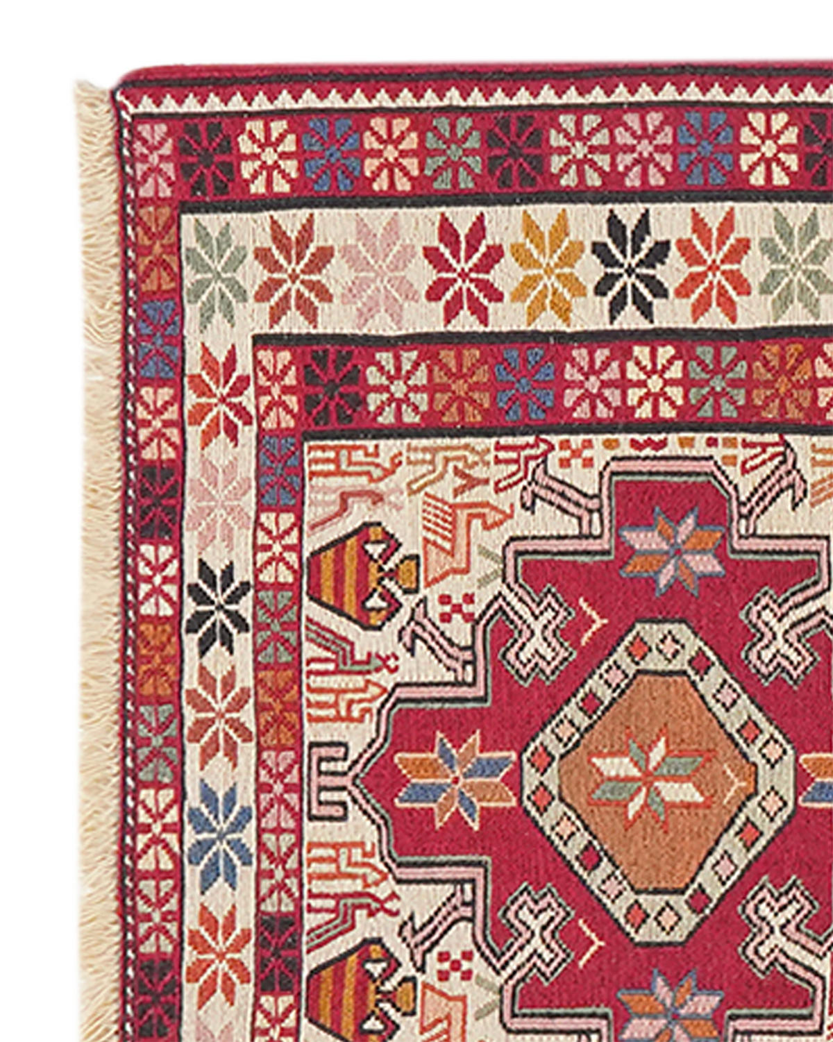 HANDWEBTEPPICH Sumak Shahsavan Beige 100/76 cm Schurwolle - Beige, Textil (76/100cm) - Looma