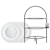 ETAGÈRE MIT TELLER Tjäna schwarz-weiß 3-stufig - Schwarz/Weiß, Metall (20/37cm) - Ritzenhoff Breker