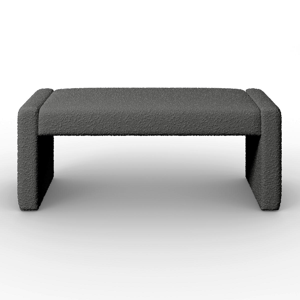 SITZBANK Andrea Grau Bouclé Gepolstert - Grau, Holz (123/50/45cm) - Bessagi Home