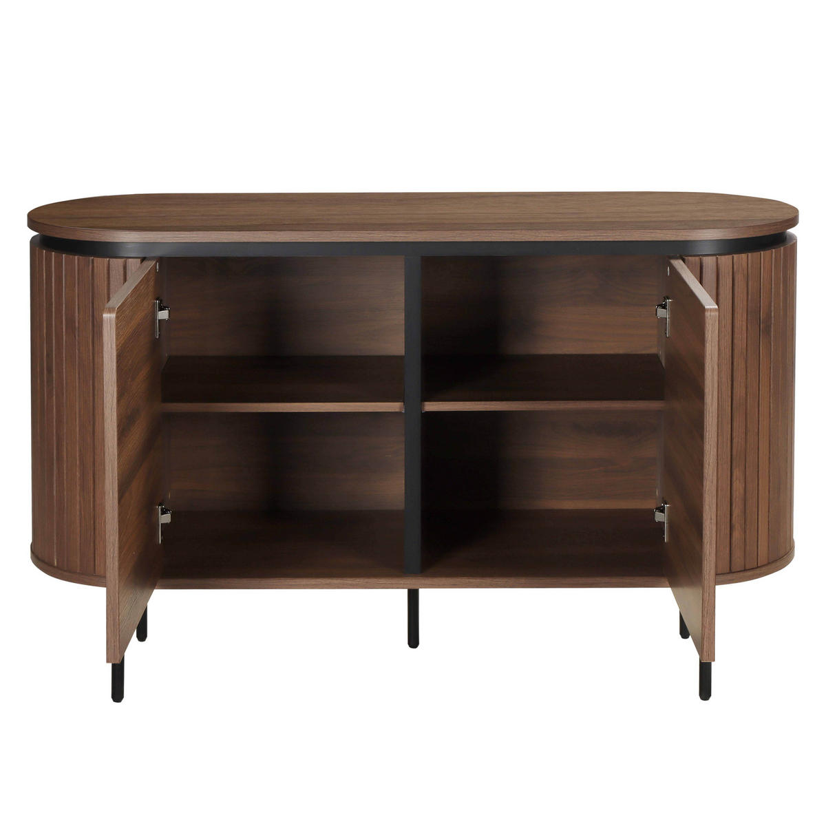 SIDEBOARD, dunkles Holzeffekt - Braun, Holz (40/76/120cm) - Oviala