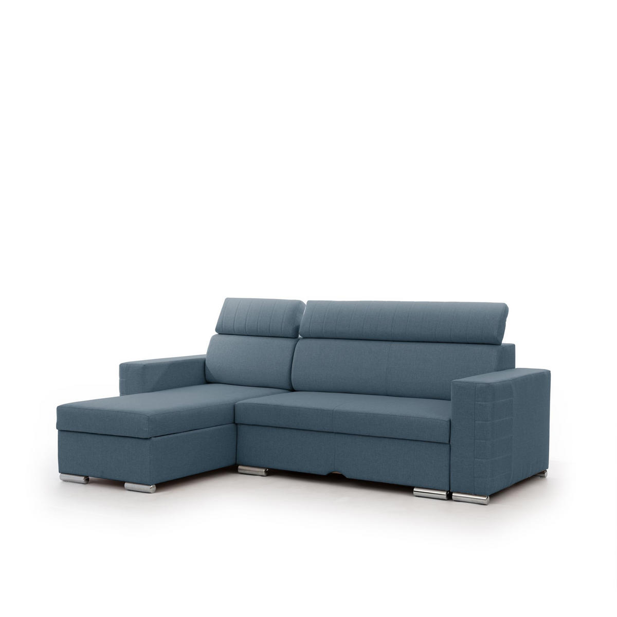 ECKSOFA Canton In Liverpool - Blau, Holzwerkstoff/Textil (260/173cm) - Fun Möbel
