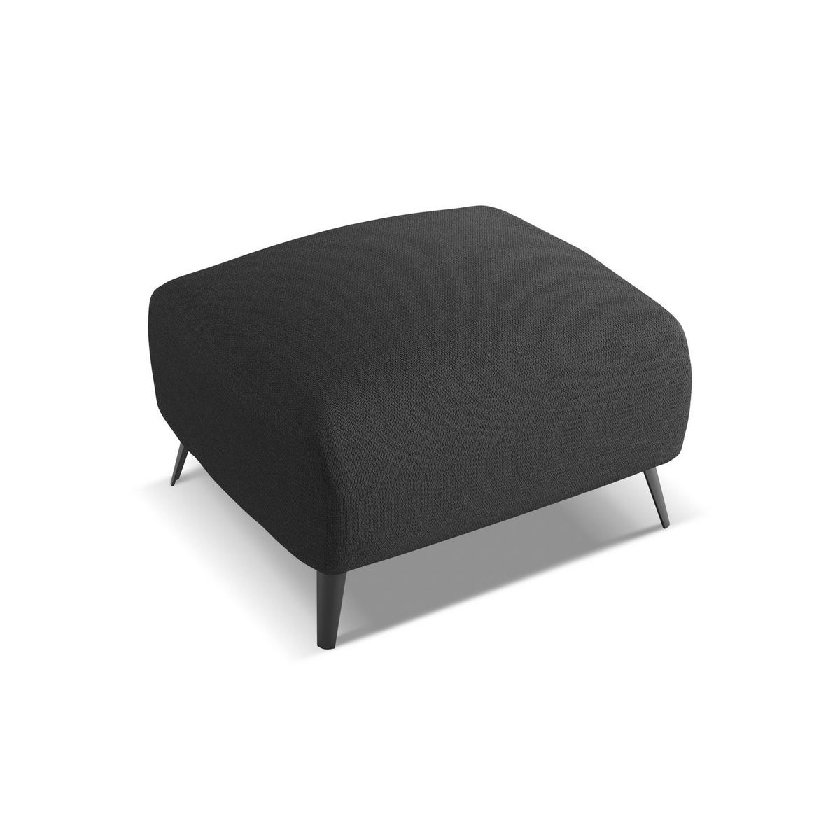 POUF Chenille Stoff Schwarz - Anthrazit/Schwarz, Textil/Metall (65/44/65cm) - LaMiaSofa