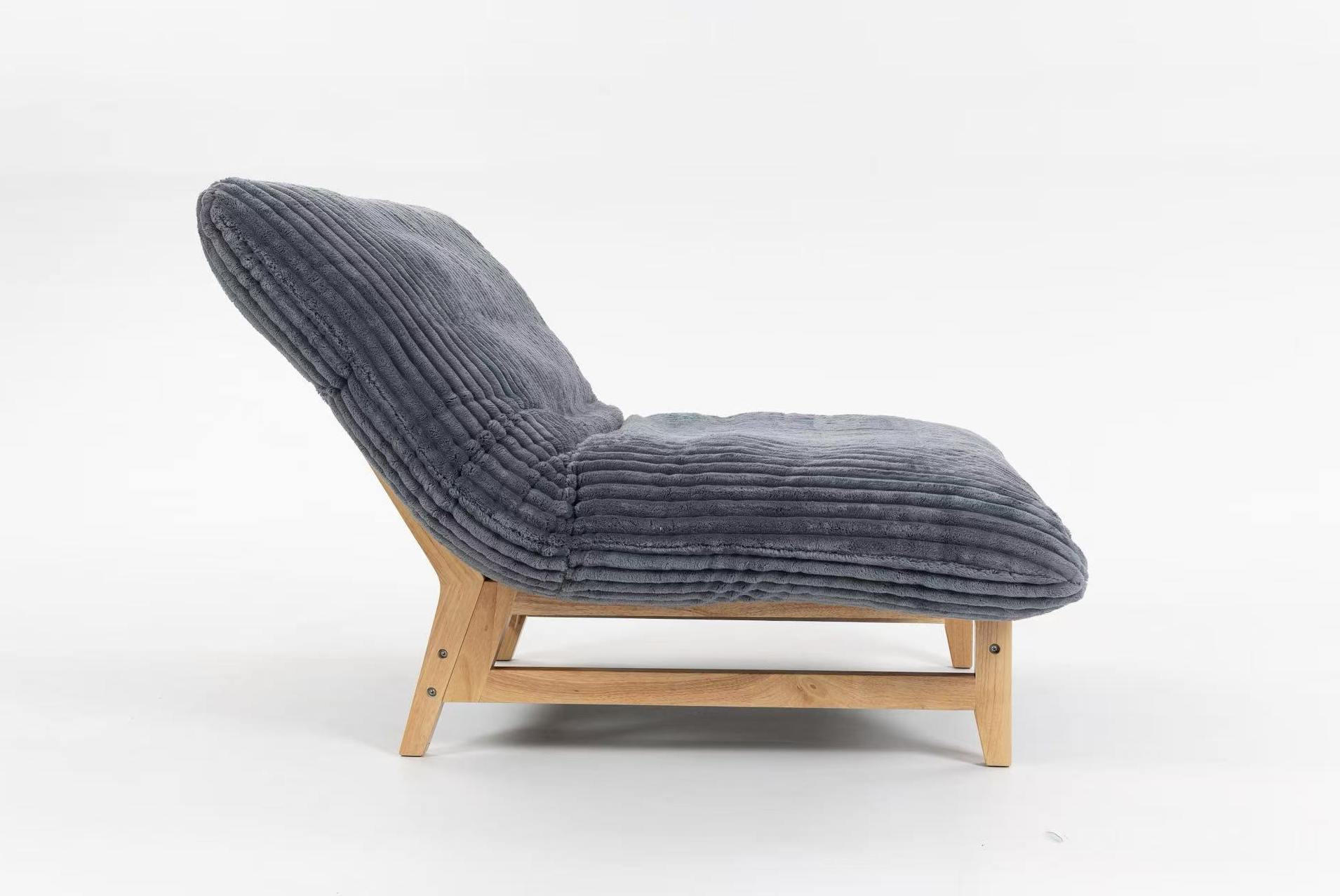 SESSEL Grau aus Cord mit Rückenlehne,100/120/76 cm - Grau, Textil (100/76/120cm) - BEAOK