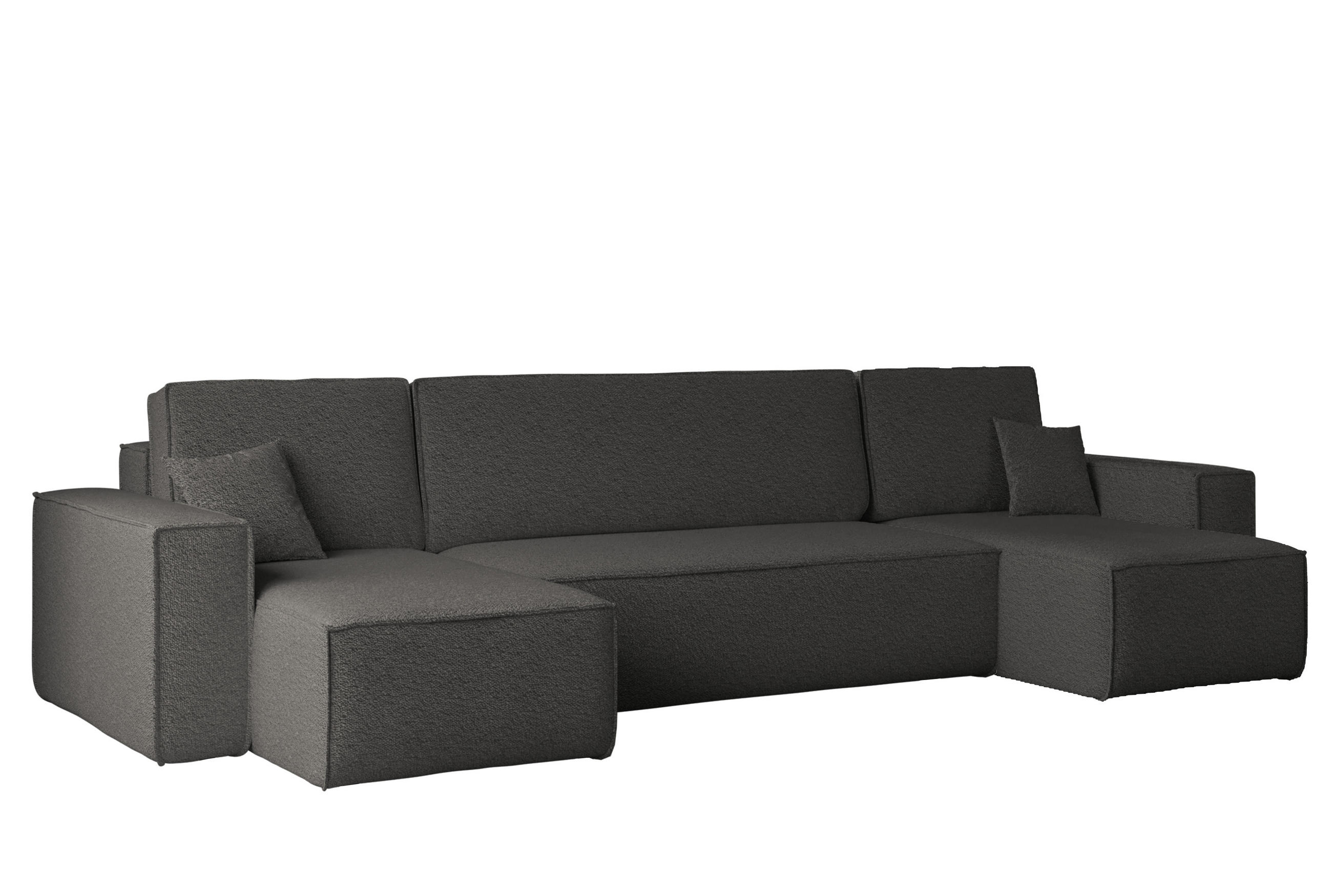 ECKSOFA Mit Schlaffunktion Und Bettkasten U-form BEST stoff Abriamo Graphit - Graphitfarben, Holz (98/312cm) - Kaiser Möbel
