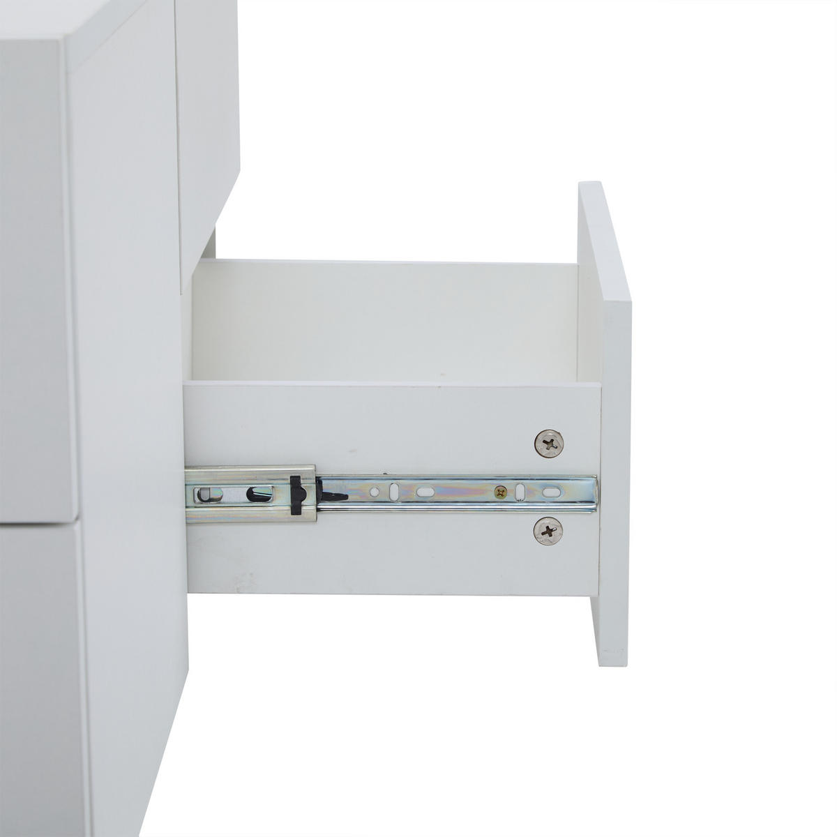 COUCHTISCH 90/55/45 cm weiß mit verschiebbarer Tischplatte 4 Schubladen - Weiß, Holzwerkstoff (90/55/45cm) - OKWISH