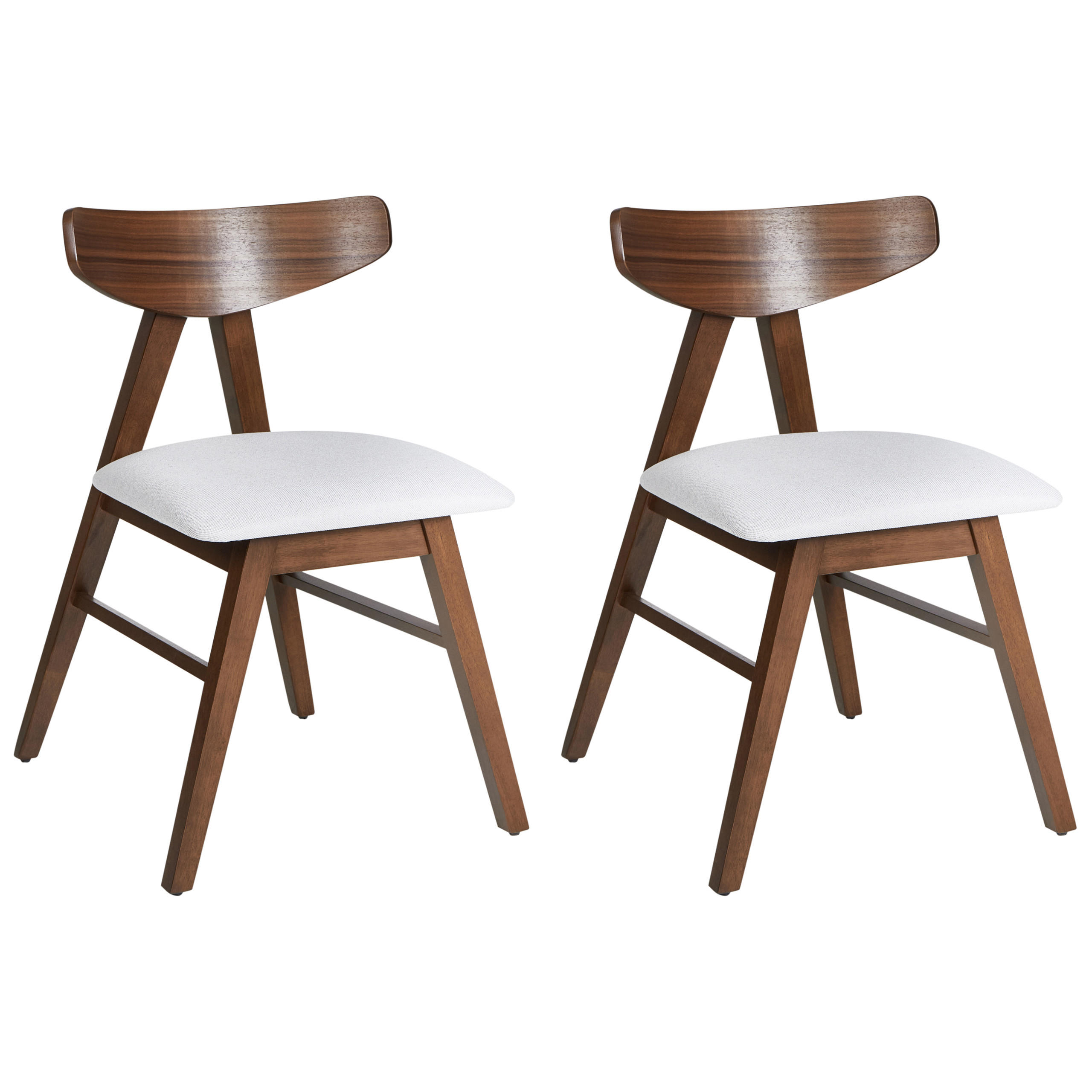 ESSZIMMERSTUHL 2er-Set Dunkelbraun Lacota - Dunkelbraun/Grau, Holz (50/77/58cm) - Beliani