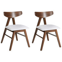 ESSZIMMERSTUHL 2er-Set Dunkelbraun Lacota - Dunkelbraun/Grau, Holz (50/77/58cm) - Beliani