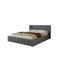 POLSTERBETT Alma 160x200 cm, Doppelbett mit Bettkasten und Lattenrost aus Holz, Velourstoff: Dunkelgrau - Dunkelgrau, Holz/Kunststoff (160/200cm) - Marpur