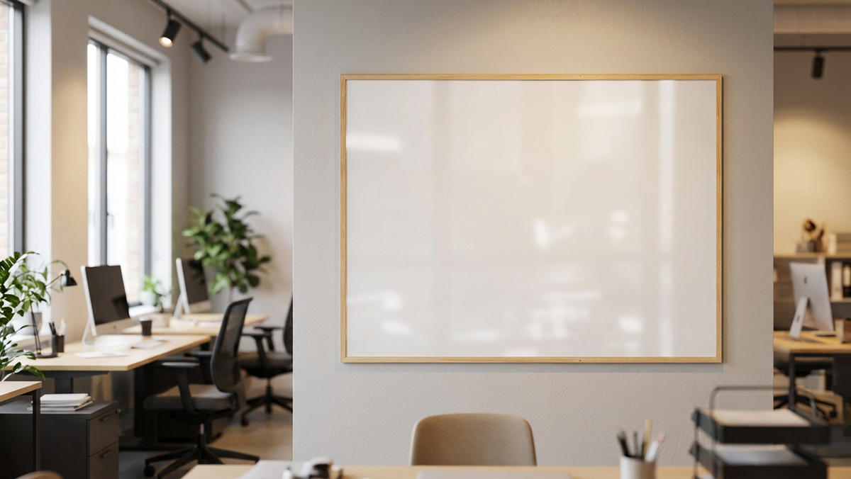 WHITEBOARD Magnetisch mit Naturholzrahmen 120x90cm - Weiß, Metall (120/90/1.5cm) - ALLboards
