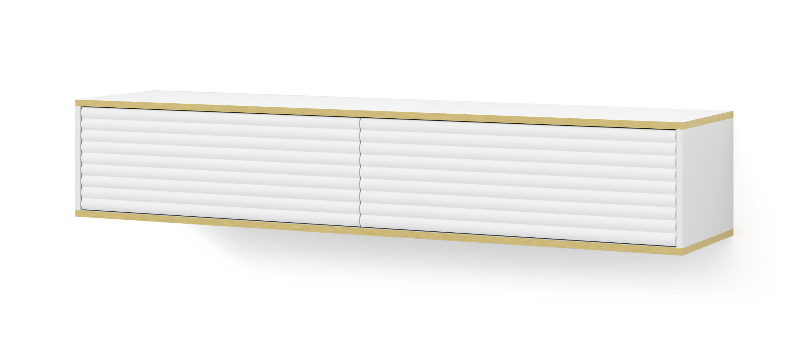 TV LOWBOARD Weiß, Gold 180/33/40 - Weiß, Holzwerkstoff (180/33/40cm) - RAUMHIRSCH FURNITURE
