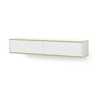 TV LOWBOARD Weiß, Gold 180/33/40 - Weiß, Holzwerkstoff (180/33/40cm) - RAUMHIRSCH FURNITURE