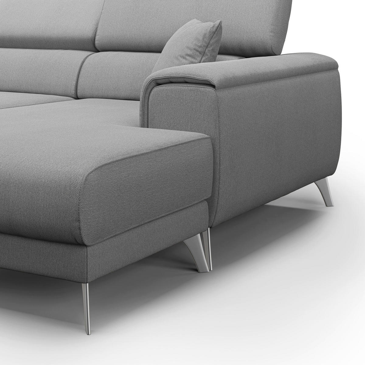 ECKSOFA LINKS Fusion - Grau, Textil (260/102cm) - Divani.store