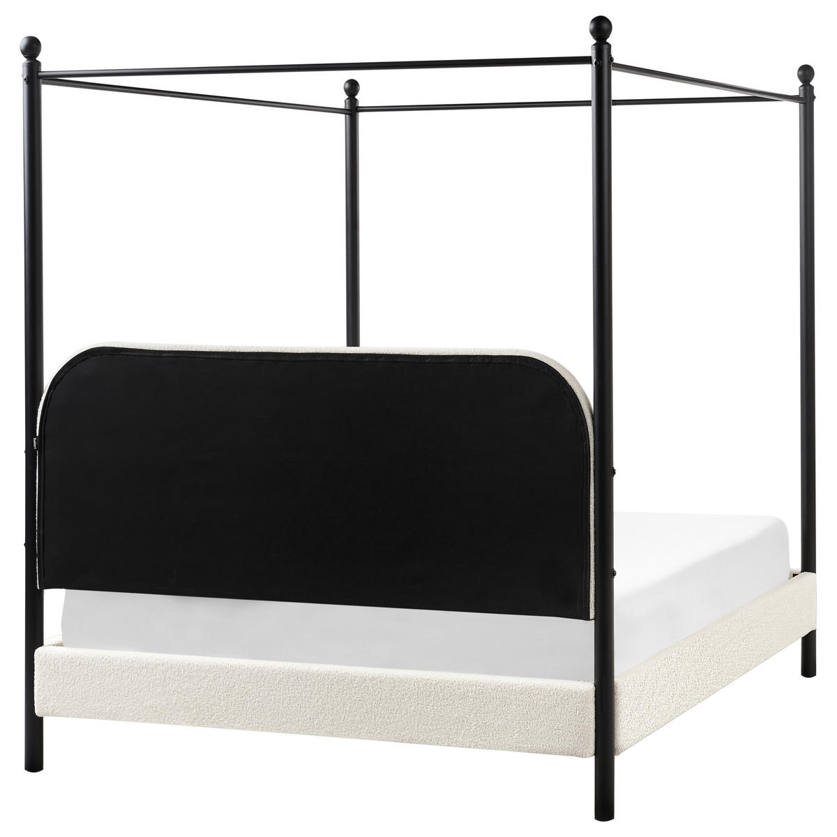 HIMMELBETT 140x200 cm Weiß Dannemois - Creme, Textil (140/200cm) - Beliani