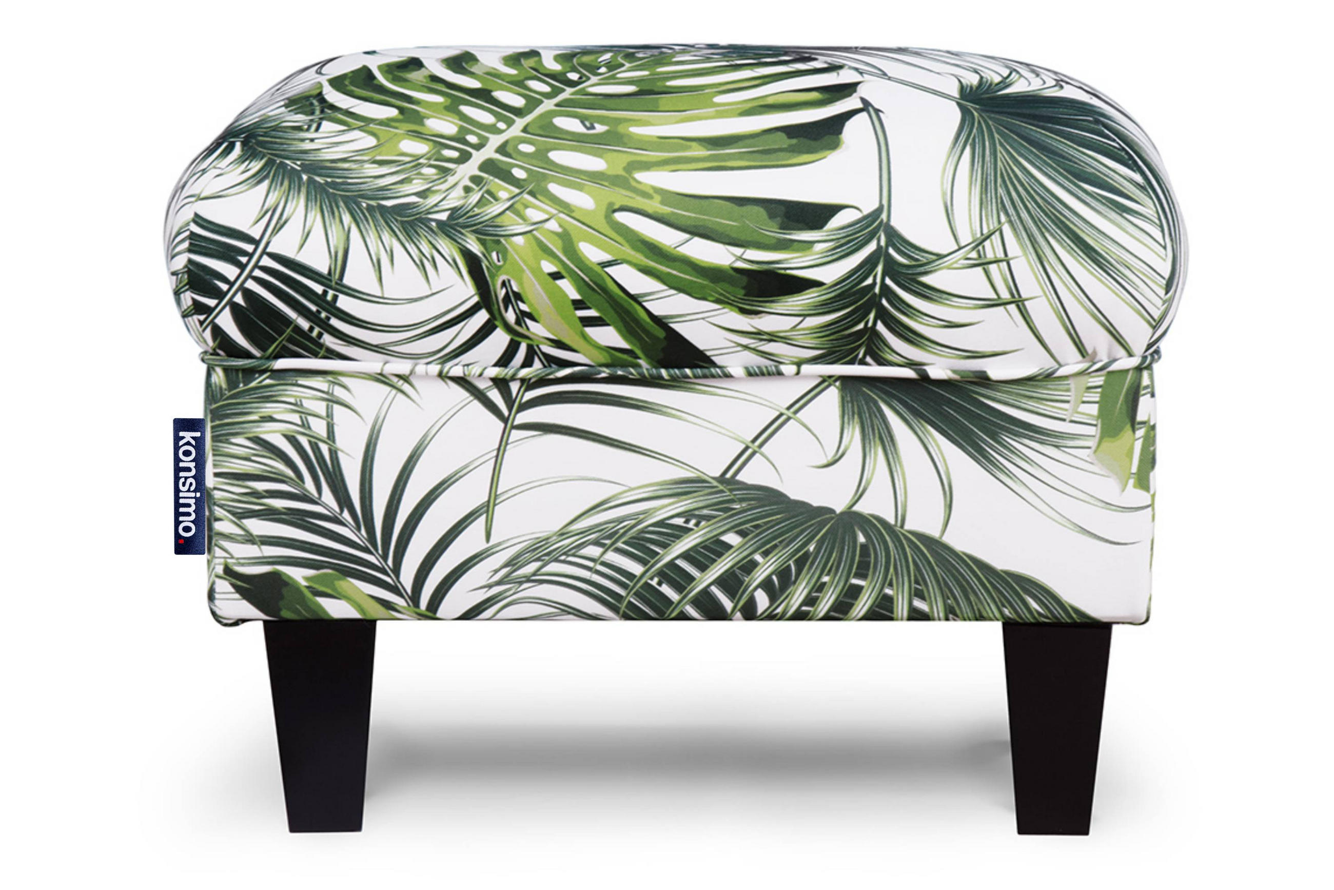 SITZHOCKER MILES Pouffe zeitloses Design und pflegeleichter Stoff, Bunt - Multicolor, Holzwerkstoff/Buchenholz (55/42/40cm) - KONSIMO®