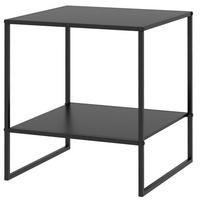BEISTELLTISCH 40/45/40 cm Schwarz aus Stahl mit Ablage - Schwarz, Metall (40/40/45cm) - OKMYHOME