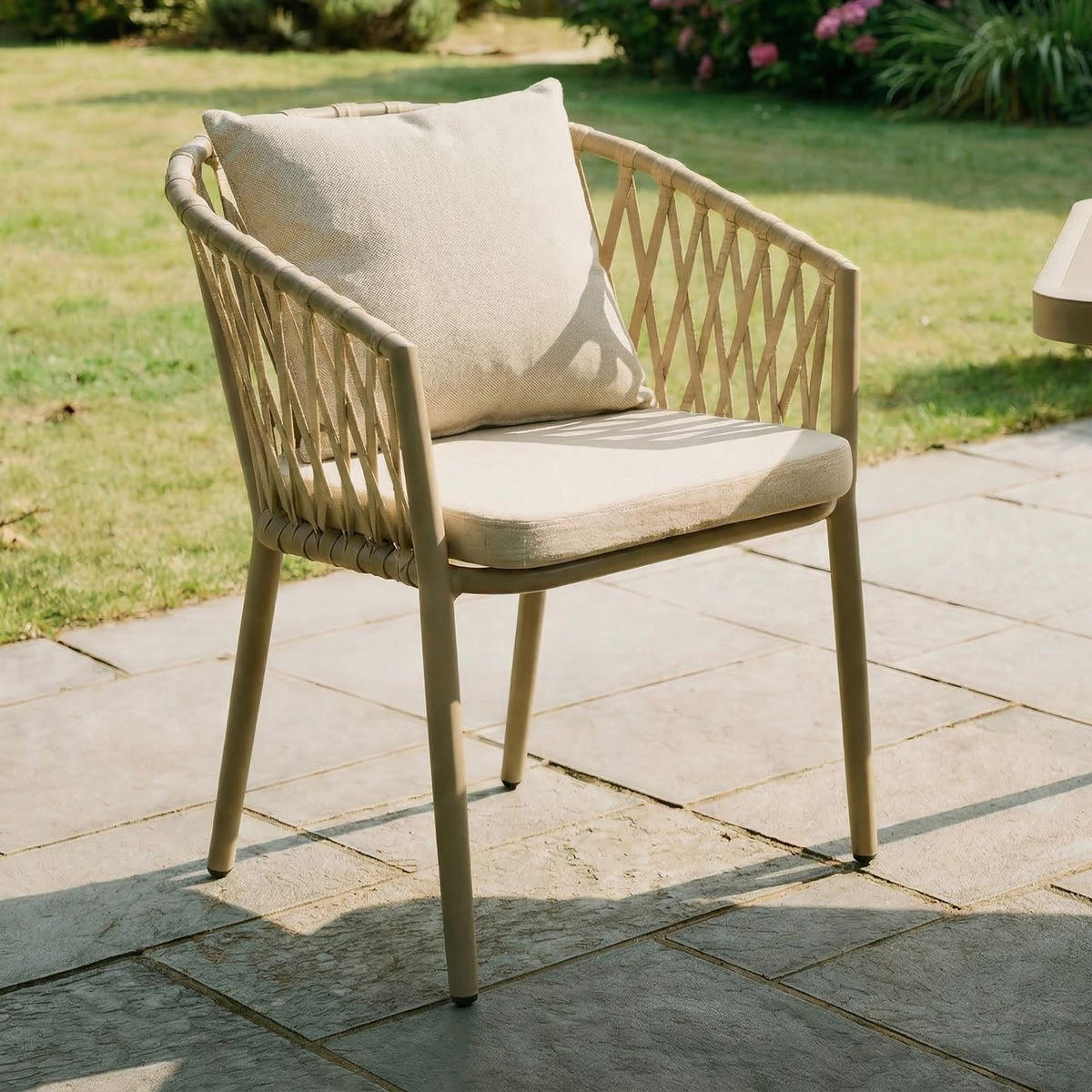 GARTENSTUHL SUNNY 6ER-SET - Braun, Textil/Metall (56/78/62cm) - IDIMEX