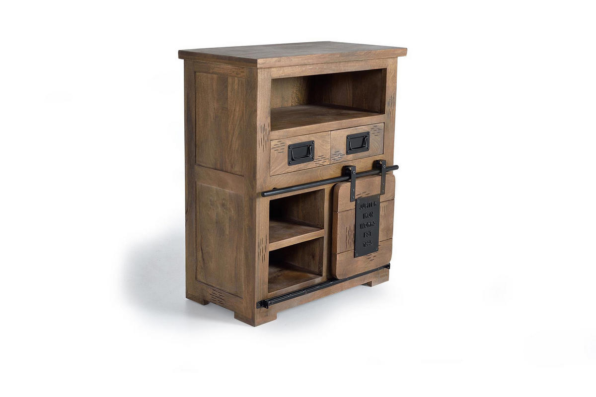 SIDEBOARD aus Akazienholz mit Metalldetails - Braun, Holz (40/90/75cm) - Giner y Colomer