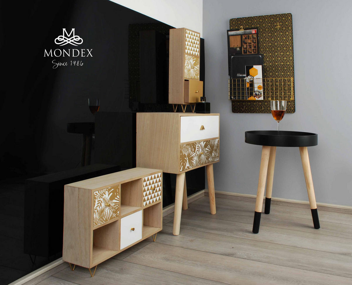WANDREGAL Sara Schwarz 40/6/60 cm Holz - Schwarz, Holz (6/60/40cm) - Mondex