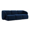 3-SITZER SOFA Samt Stoff Blau - Türkis/Schwarz, Holzwerkstoff/Kunststoff (244/75/94cm) - Makamii
