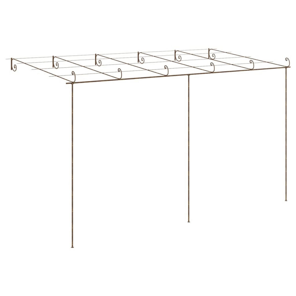 PERGOLA aus Eisen RITTO | 6x3x2,5m BxTxH, Antik-Braun | Rankhilfe Pergola - Braun, Metall (600/250/300cm) - DELUKE