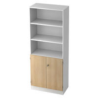 REGALSCHRANK - 5 Ordnerhöhen 42/80/200,4 cm in Weiß/Eichefarben - Eichefarben/Weiß, Holzwerkstoff (80/200.4/42cm) - bümö