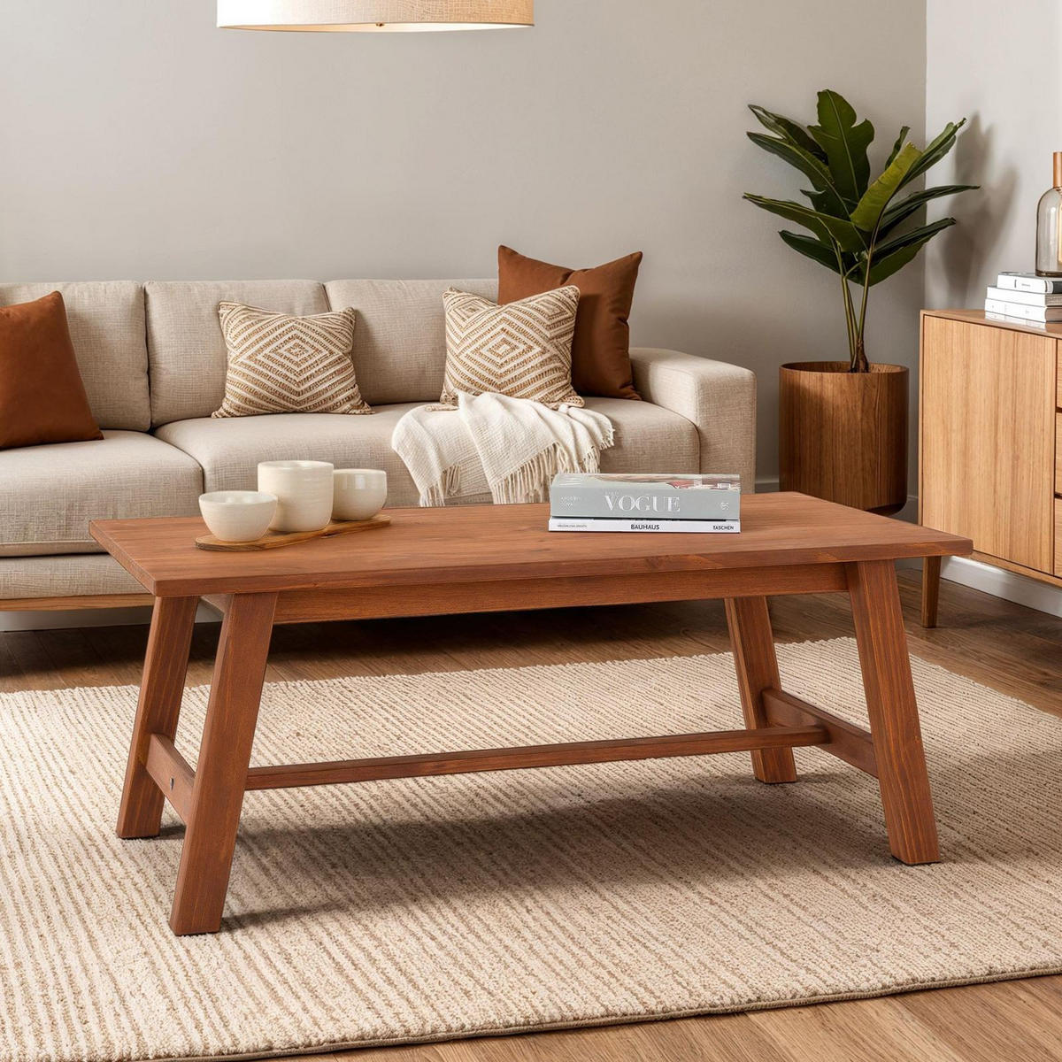 COUCHTISCH LUZERNA - Dunkelbraun, Holz (60/110/45cm) - IDIMEX