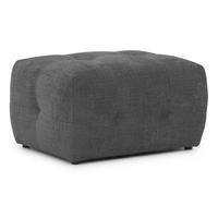 POLSTERHOCKER Kozy im Bumpy-Design aus weichem Grau Chenille-Stoff - Schwarz/Grau, Holz/Textil (87/46/68cm) - S-Style Möbel