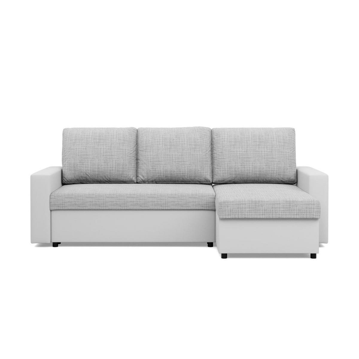 ECKSOFA MIT SCHLAFFUNKTION LUNA, Grau + Grau - Hellgrau/Grau, Textil (231/140cm)