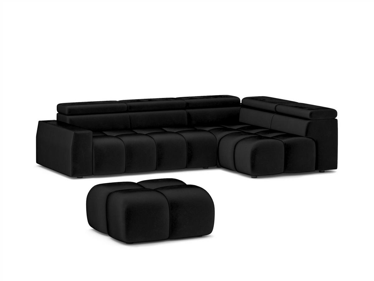 POLSTERHOCKER Darcy - Schwarz, Holzwerkstoff/Textil (85/44/85cm) - Fun Möbel