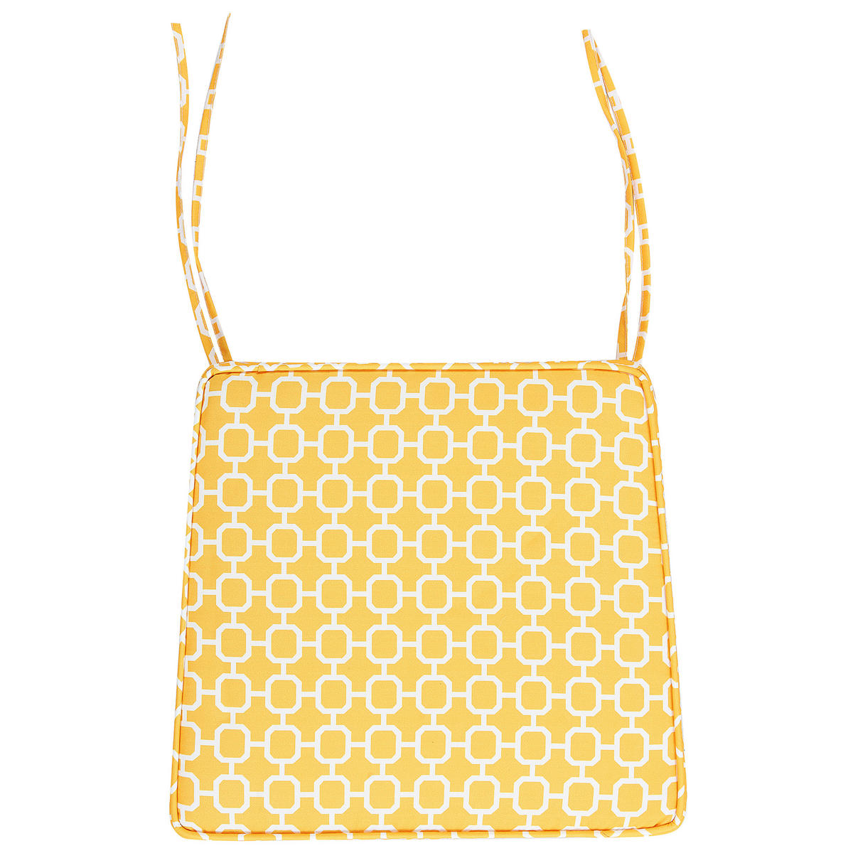 GARTENSTUHLKISSEN 2er-Set Gelb 37/34 cm Terni - Gelb/Weiß, Textil (37/5/34cm) - Beliani