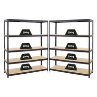 SCHWERLASTREGAL Giant Elephant 2er-Set mit 2x 180x150x45 cm Fachlast 200 kg Schwarz - Schwarz, Metall (300/180/45cm) - PROREGAL
