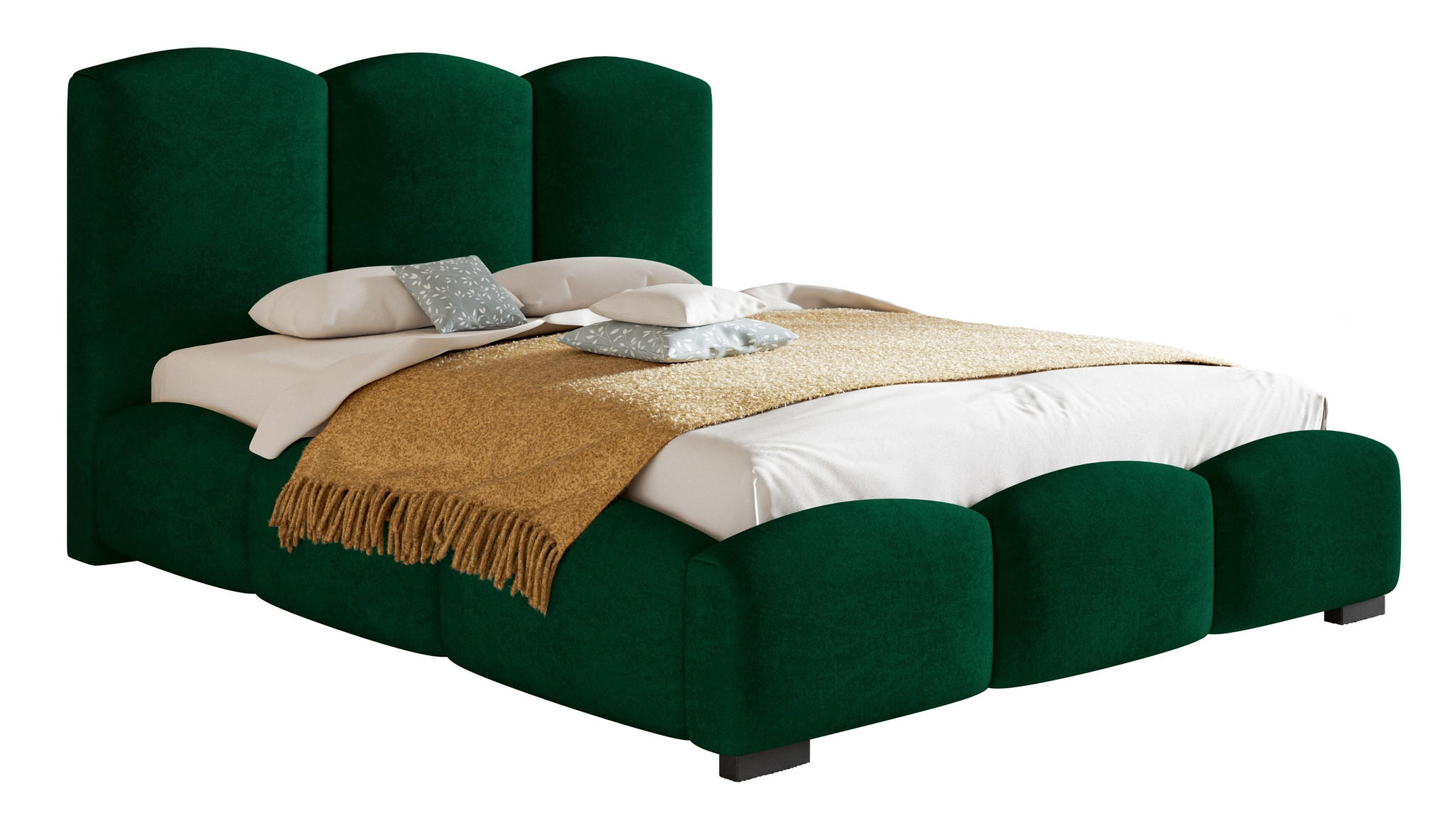 POLSTERBETT 200x200 cm Roma, Bettkasten, Lattenrost, Grün - Grün, Holz/Textil (200/200cm) - Emporius