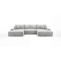 SEDACÍ souprava VERONA tvar U šedá manšestr Poso 55 - funkce spaní, úložný prostor - šedá, textil (385/86/185cm) - Cornero