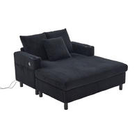 RELAXLIEGE XXL Polsterliege,Relaxsessel,3 Zierkissen,Cord,Schwarz - Schwarz, Textil (128/85/142cm) - LVHOM