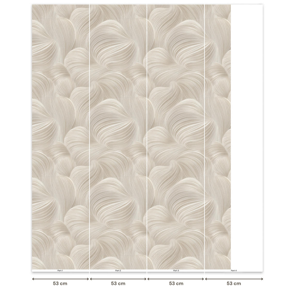 TAPETE - Lines - Ventilator - Beige - 200x260 cm - Creme, Papier (200/260cm) - OnlyWow