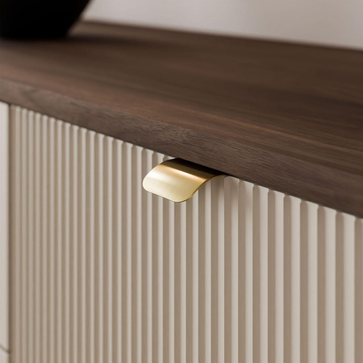 KOMMODE für den Flur AUTUMN 1D6S mit sechs Schubladen, Kaschmir / Nussbaum - Beige/Braun, Holzwerkstoff (160/82/40cm) - Lookway