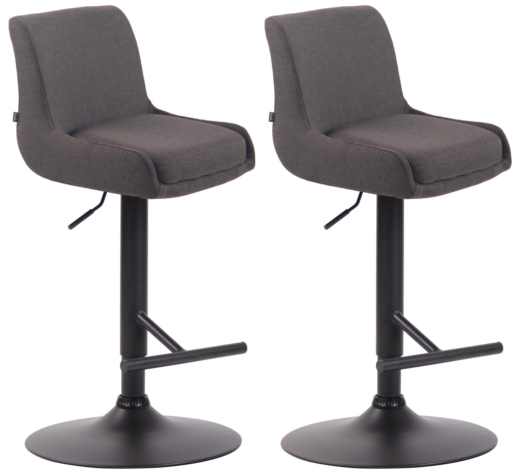 BARHOCKER 2er Set Stoff dunkelgrau - Dunkelgrau/Schwarz, Textil/Metall (43/90/50cm) - CLP