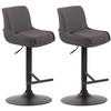 BARHOCKER 2er Set Stoff dunkelgrau - Dunkelgrau/Schwarz, Textil/Metall (43/90/50cm) - CLP