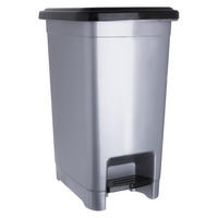 ABFALLEIMER, schmal, mit Pedal, Kunststoff, grau, 10 l - Grau, Kunststoff (15/35/32cm) - Orion 