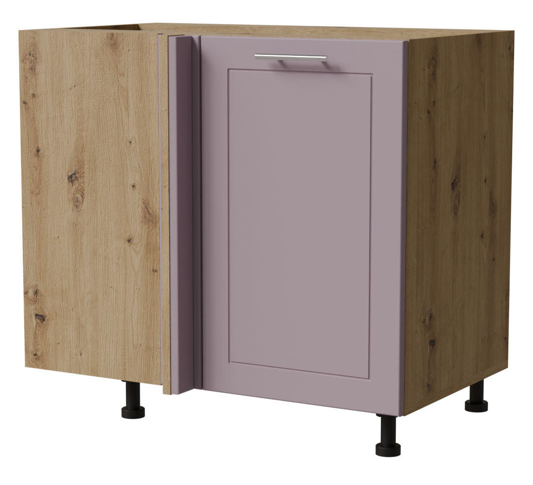 ECKVERBINDUNGSSCHRANK Bari D13U/90 Eiche Artisan / RAL 4009 pastellviolett 90 / 50 / 82cm - Violett/Eiche Artisan, Holz/Holzwerkstoff (90/82/50cm) - Feldmann-Wohnen