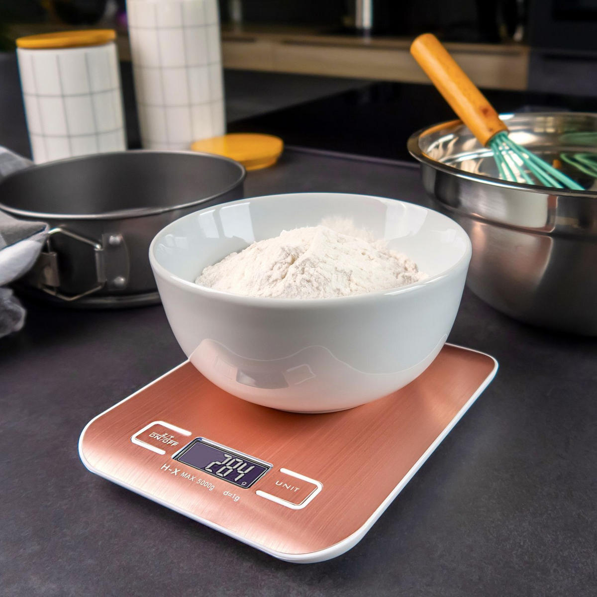 KÜCHENWAAGE mit LCD Display - Rosa, Metall (16.5/3/20.5cm) - Intirilife