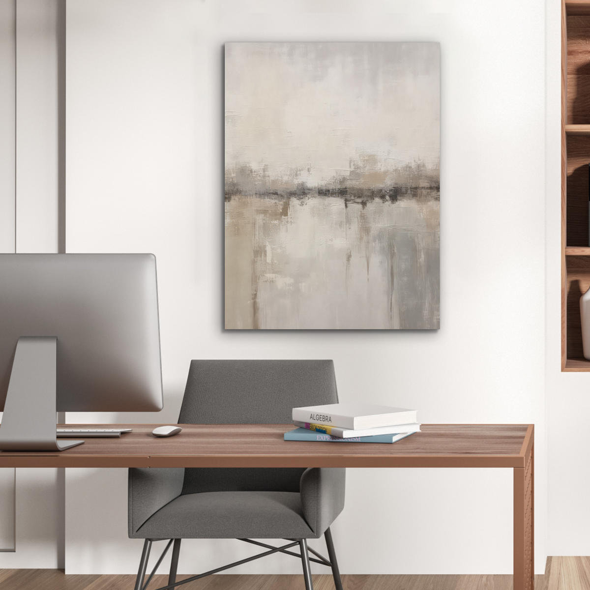 AKUSTIKPANEEL Moderne Kunst - Abstrakt - Beige 60x80 cm - Beige, Textil (60/0.9/80cm) - MuchoWow