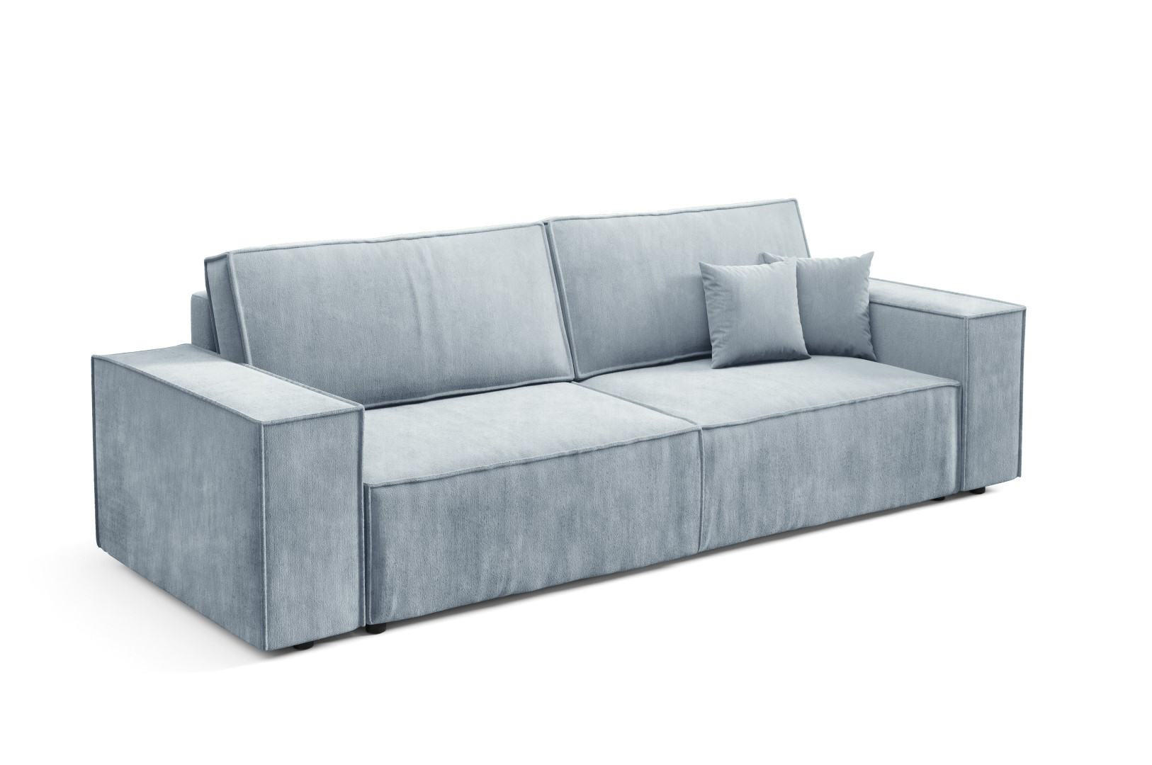SCHLAFSOFA mit Bettkasten Himmelblau - Hellblau, Textil (255/88/102cm) - Furnisell