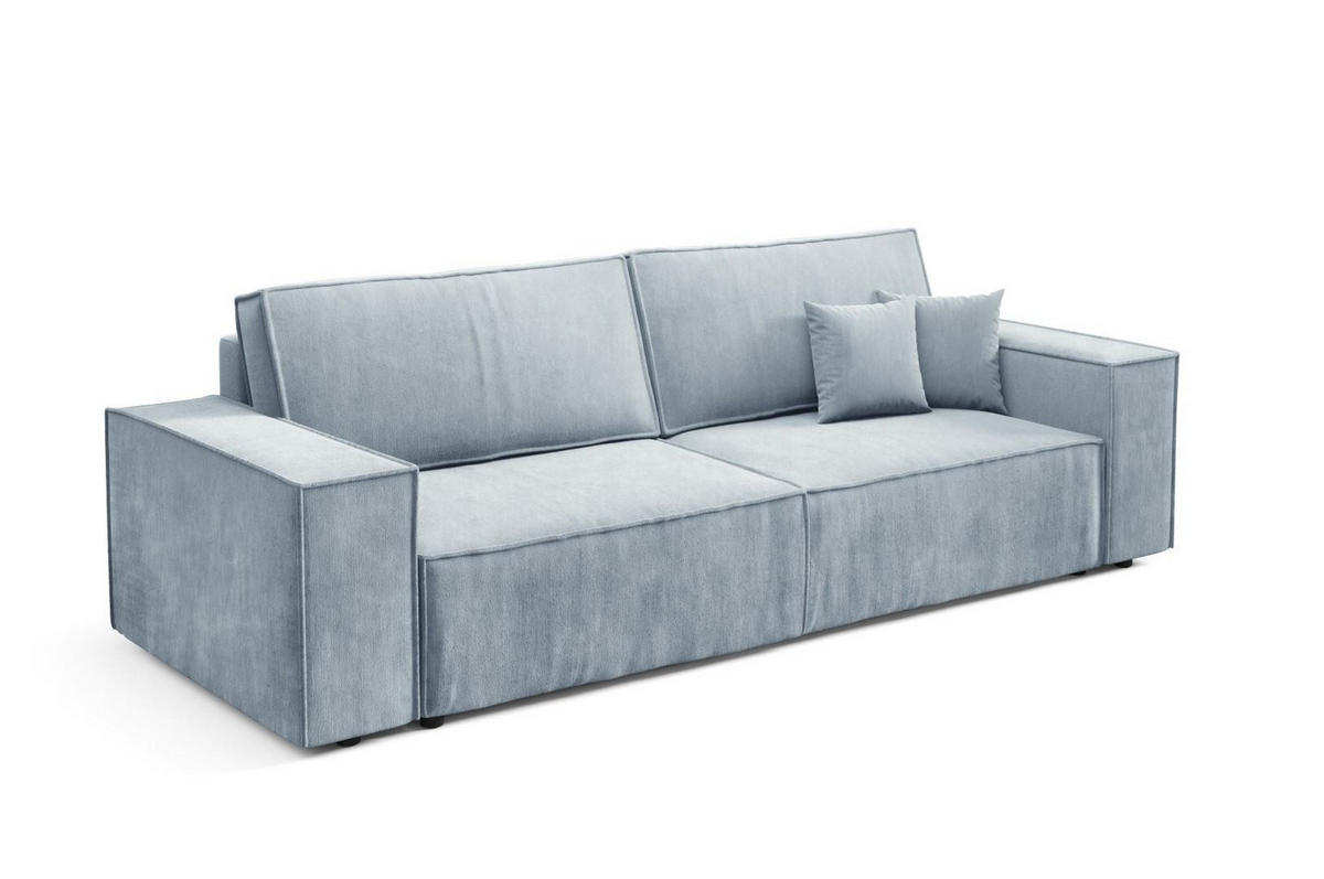 SCHLAFSOFA mit Bettkasten Himmelblau - Hellblau, Textil (255/88/102cm) - Furnisell