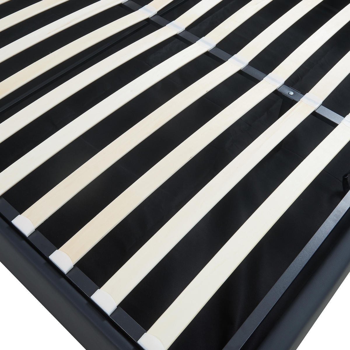 ČALOUNĚNÁ POSTEL Nola - černá, kompozitní dřevo/textil (160/200cm) - [en.casa]