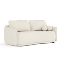 SCHLAFSOFA Mitsis Creme Plüschstoff - Creme/Schwarz, Holz/Holzwerkstoff (231/93/106cm) - Maison de Reve