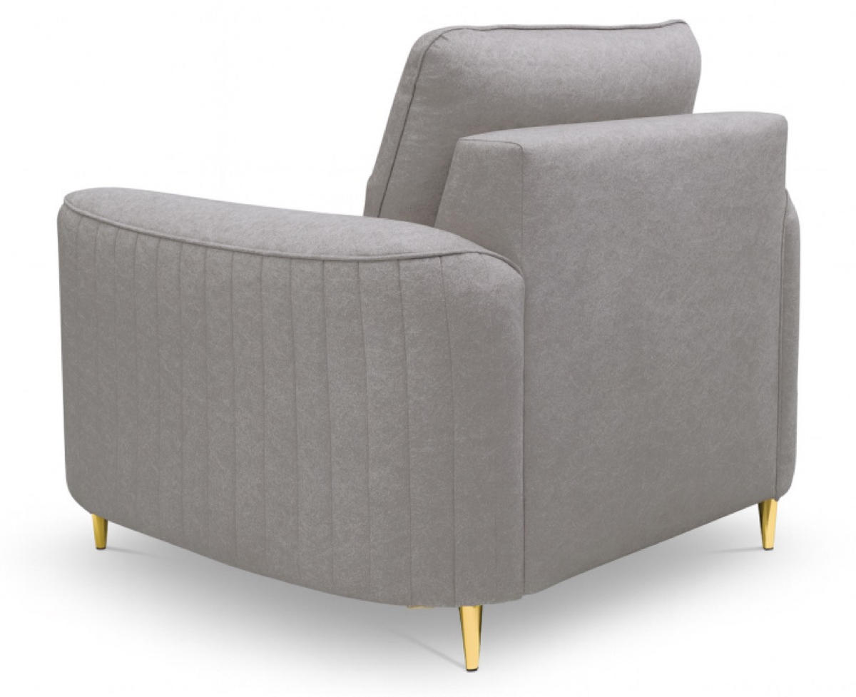 SESSEL Hellgrau LOREN Mit Goldenen Beinen - Grau, Textil (100/85/94cm) - Sepro Meble