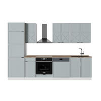 KÜCHENZEILE Fame-Line Hellblau-grau/Weiß 300 cm, AP Eiche - Weiß/Hellblau, Holzwerkstoff (300/81.6/60cm) - Vicco