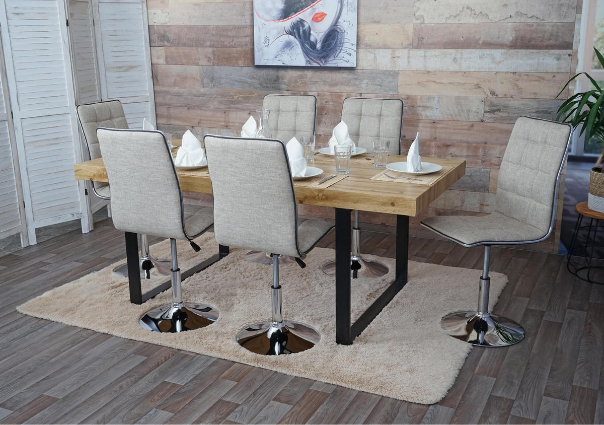 ESSZIMMERSTUHL Beige, Grau 6er-Set - Greige/Beige, Textil (43/103/54cm) - MCW