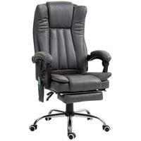BÜROSTUHL mit Vibrationsmassage, Ergonomisch Schreibtischstuhl mit Liegefunktion - Grau, Kunststoff (70/120/62cm) - Vinsetto
